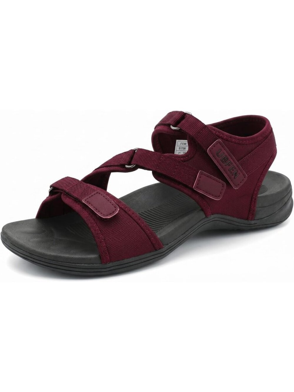 Women's Wine Red Hiking Comfort Sport Walking Sandals Outdoor Athletic Sandals